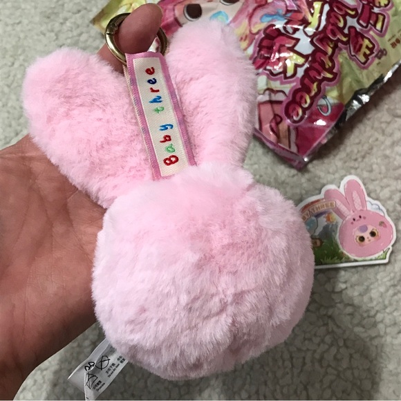 Baby Three Tiny Animal Plush Pendant Blind Box Toy Mochi Pink Bunny - Picture 9 of 16